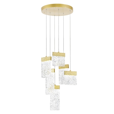 Cwi Lighting Carolina LED Chandelier With Gold Leaf Finish 1090P16-6-620